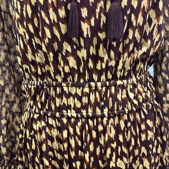 Cupio Mini Dress Large Smocked Leopard Print - Picture 6 of 15
